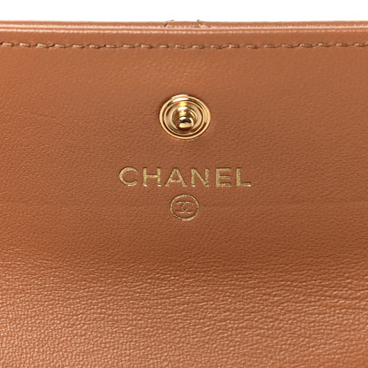 Chanel Lambskin Quilted Chanel 19 Flap Card Holder Brown 6 of 8