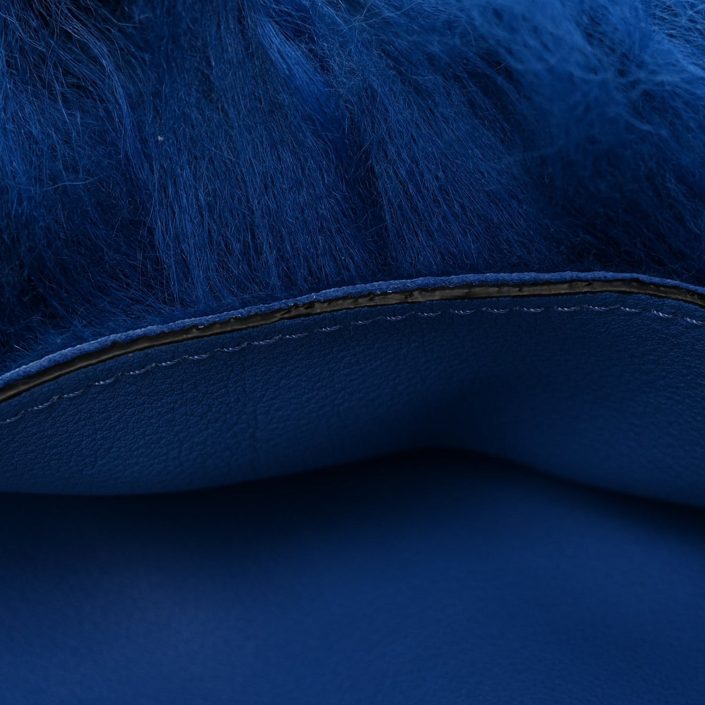 Nappa Shearling Flamenco Knot Clutch Blue
