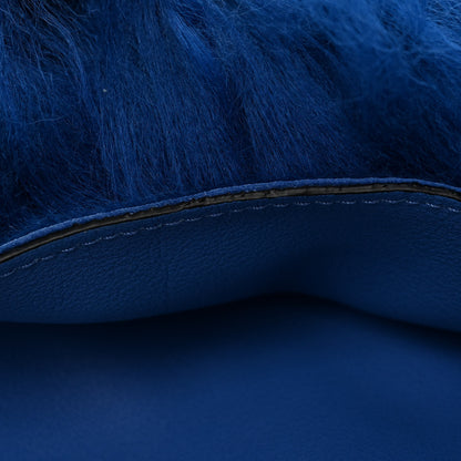 Loewe Nappa Shearling Flamenco Knot Clutch Blue 11 of 11