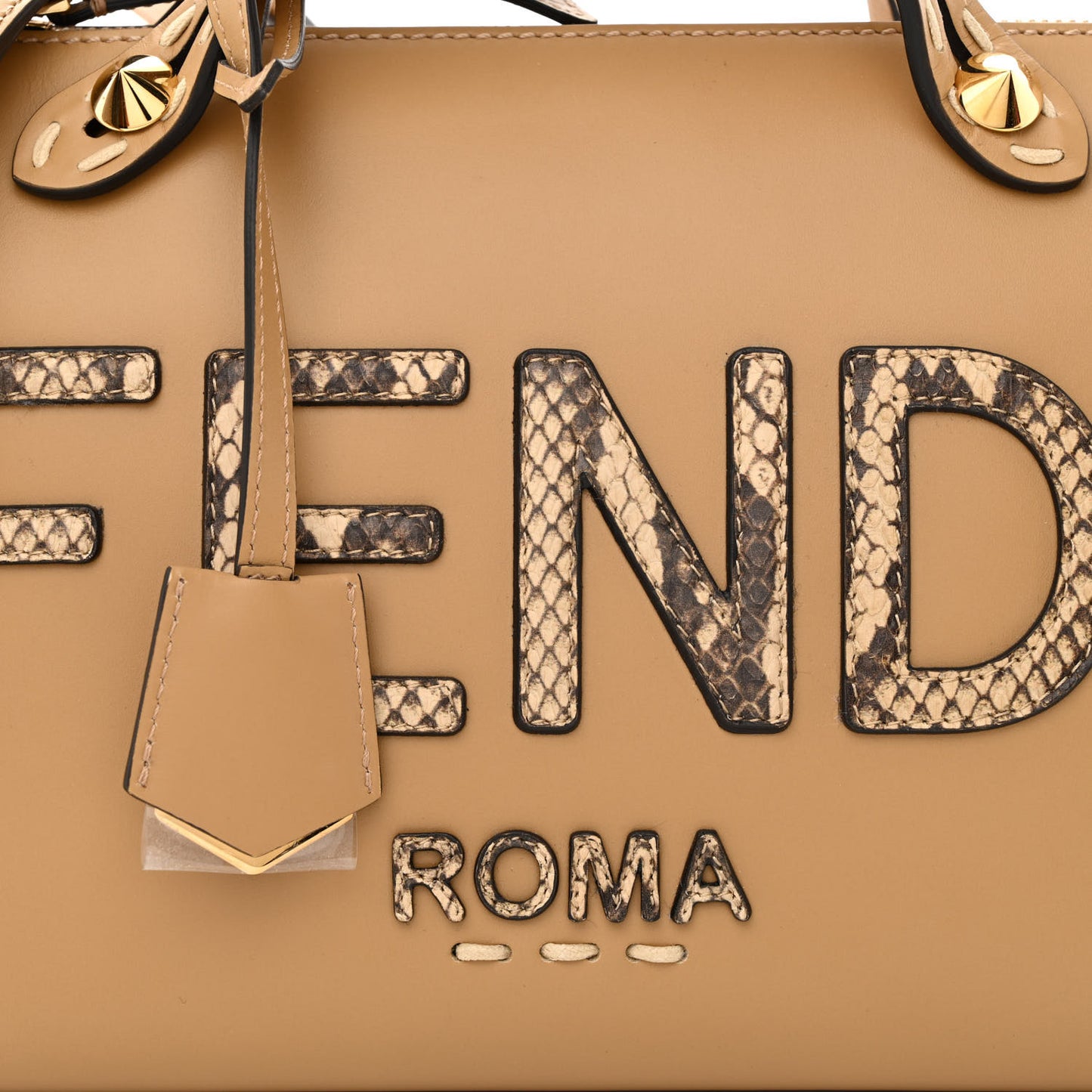 Vitello King Elaphe Python Print Logo Medium By The Way Boston Bag Miele Scuro Makeup