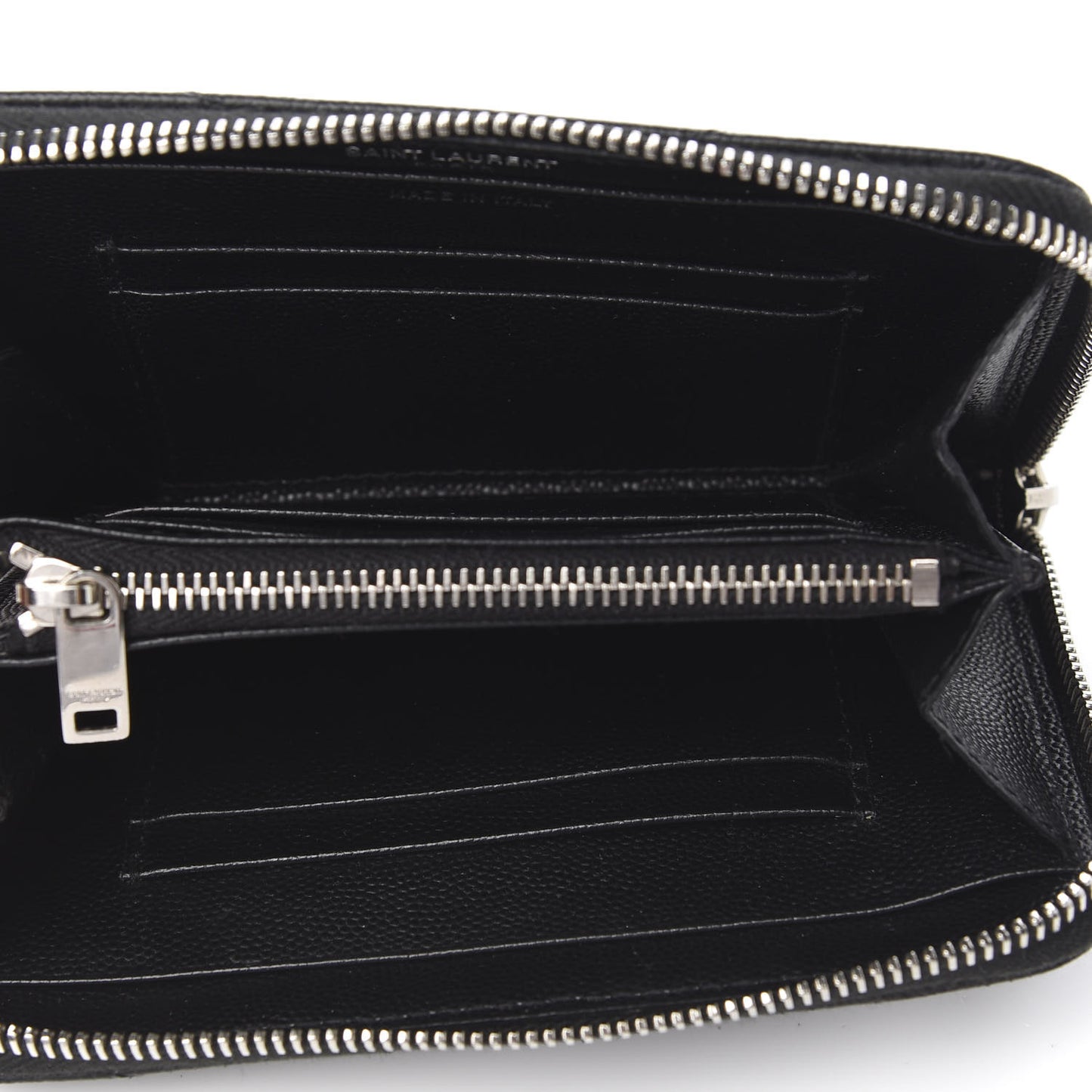 Grain De Poudre Matelasse Chevron Monogram Small Zip Around Wallet Black