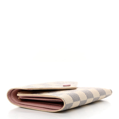 Louis Vuitton Damier Azur Victorine Wallet Rose Ballerine 4 of 7