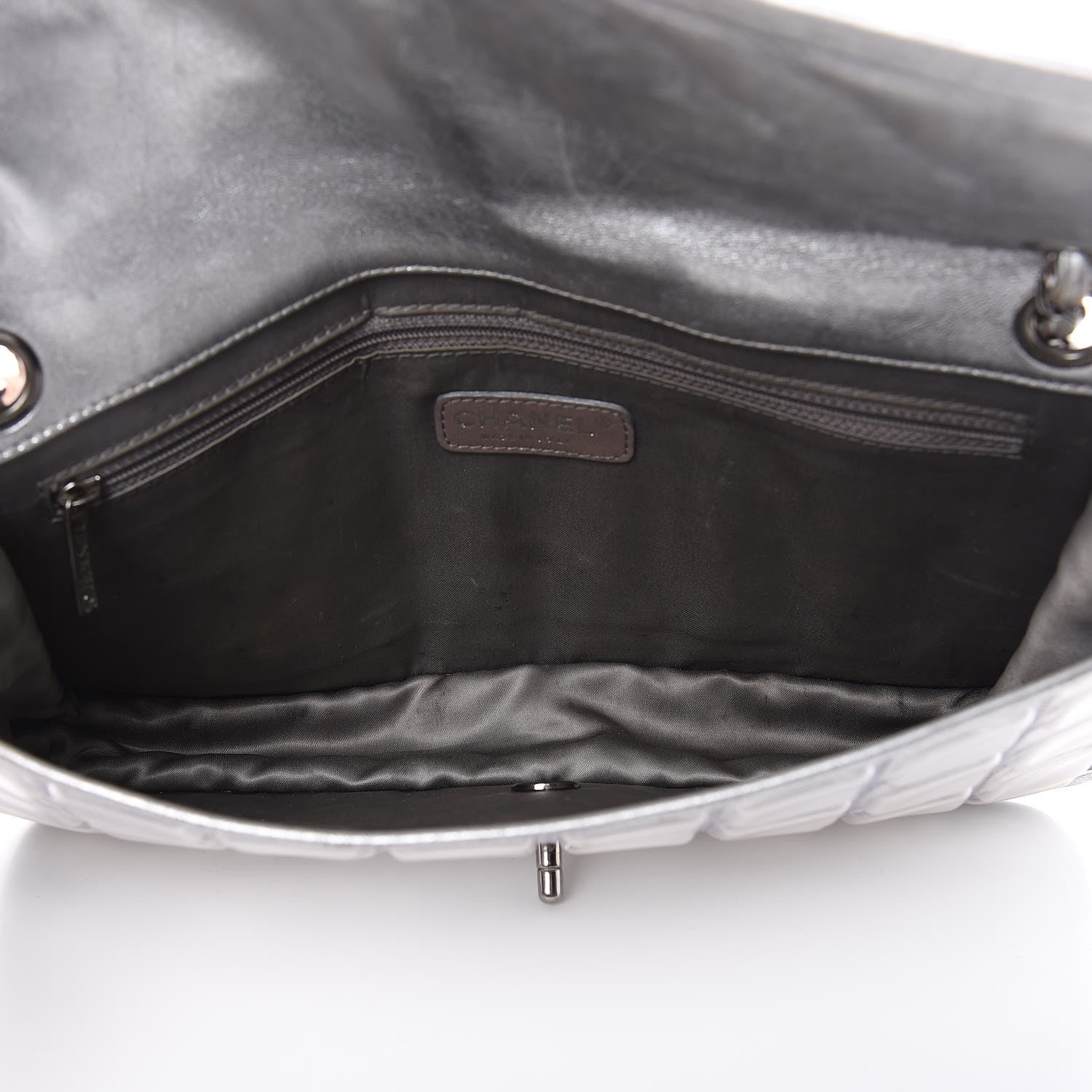Chanel Vinyl Large Ice Cube Flap Silver 5 of 19