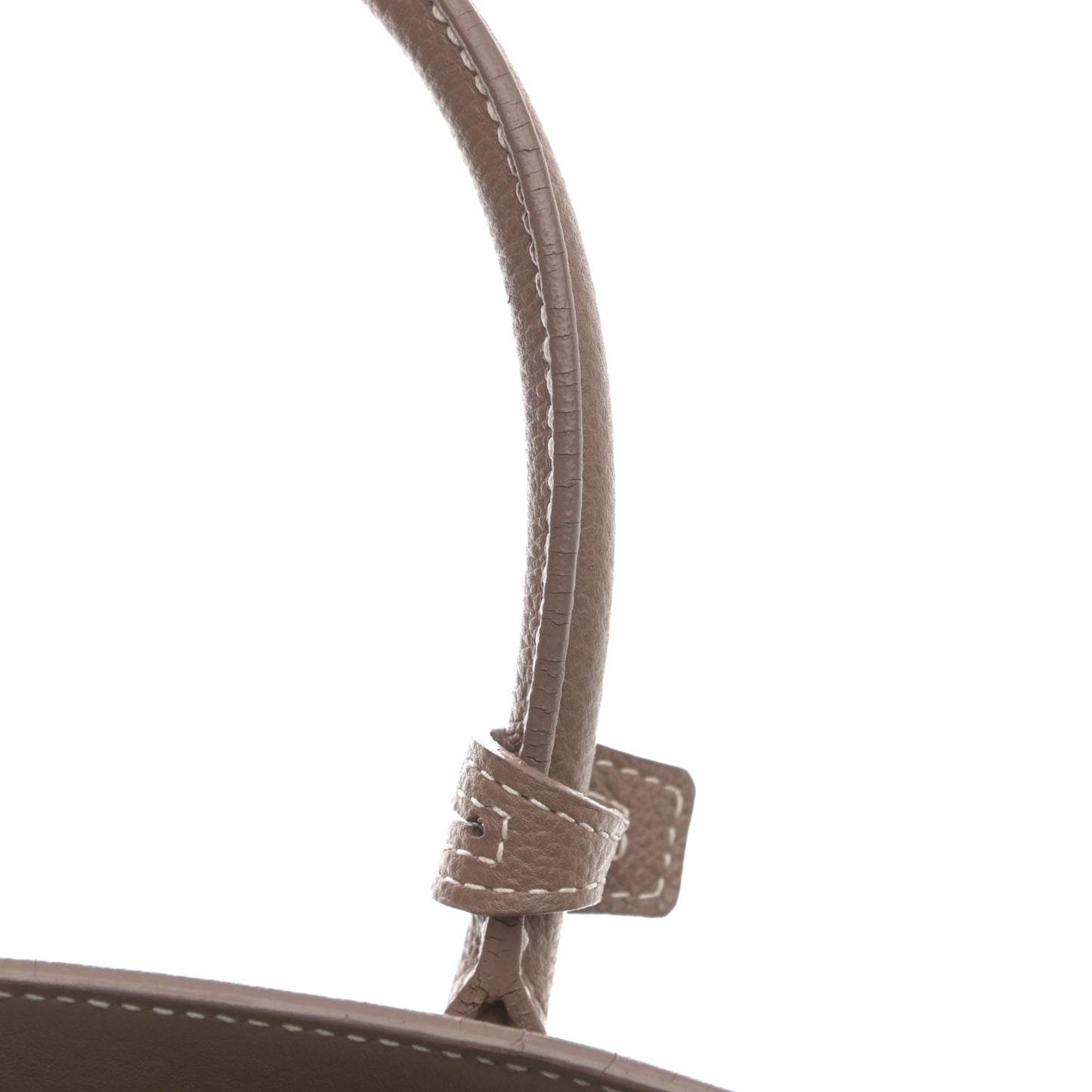 Grained Calfskin Topstich Baby Sac De Jour Taupe