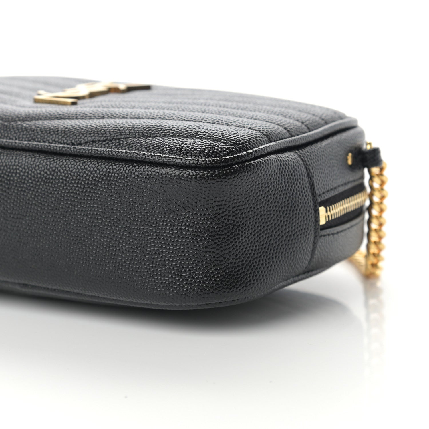 Saint Laurent Grain De Poudre Matelasse Monogram Mini Lou Camera Bag Black 10 of 11