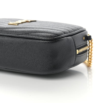 Saint Laurent Grain De Poudre Matelasse Monogram Mini Lou Camera Bag Black 10 of 11