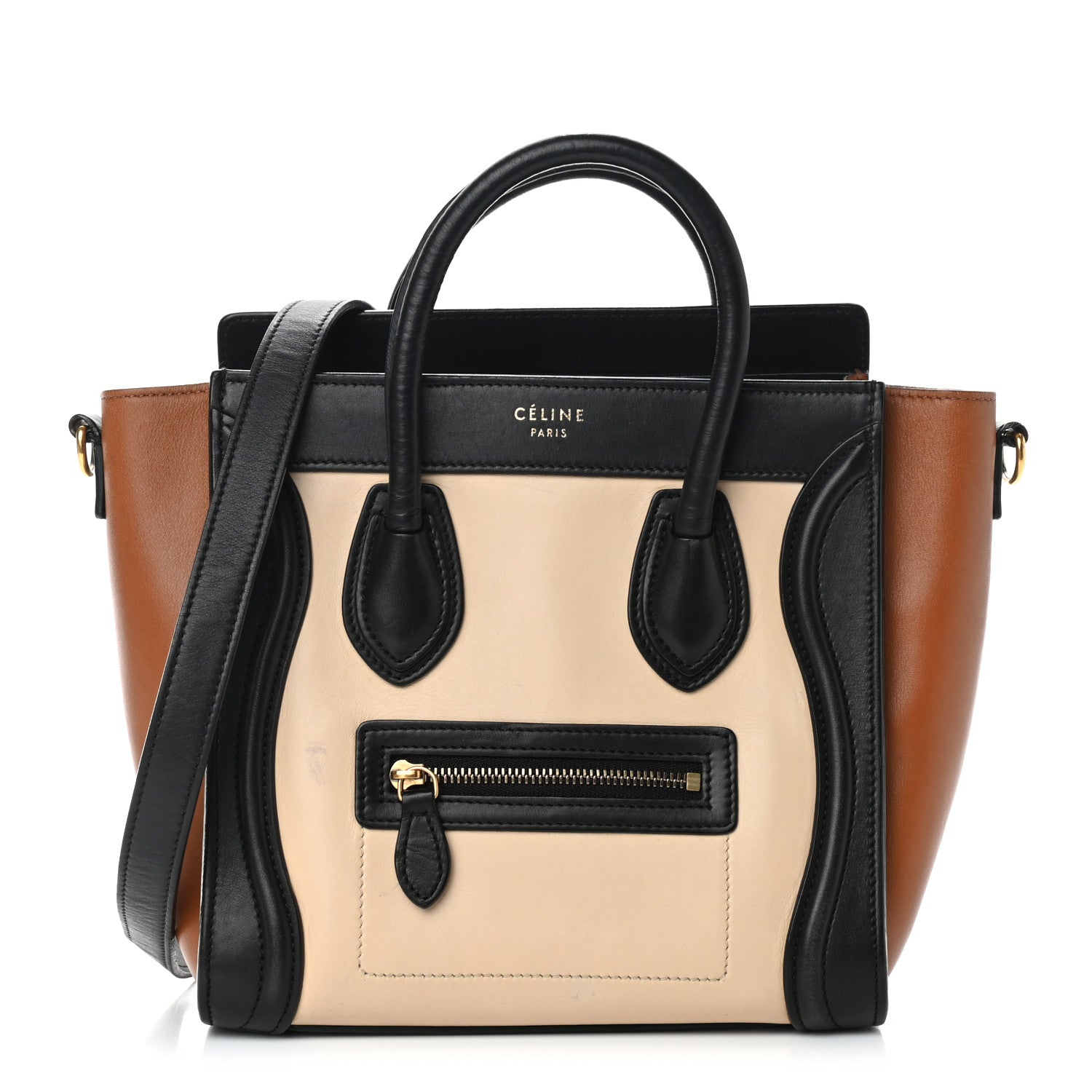 Celine Smooth Calfskin Nano Tri-Color Luggage White 1 of 9