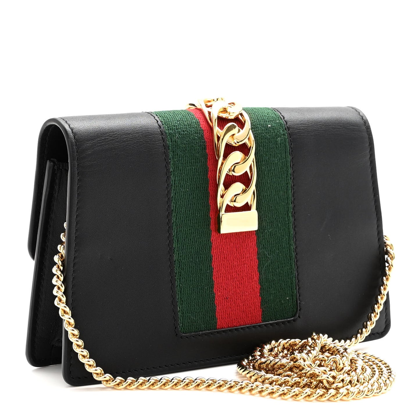 Calfskin Super Mini Sylvie Chain Shoulder Bag Black