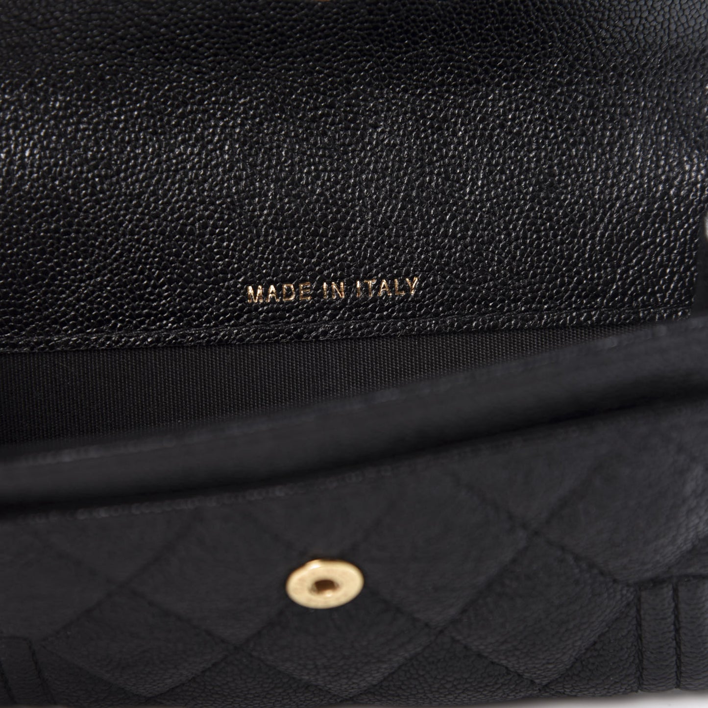 Caviar Quilted Boy Flap Card Holder Black