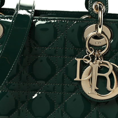 Christian Dior Patent Cannage Medium Lady Dior Pine Green 8 of 10