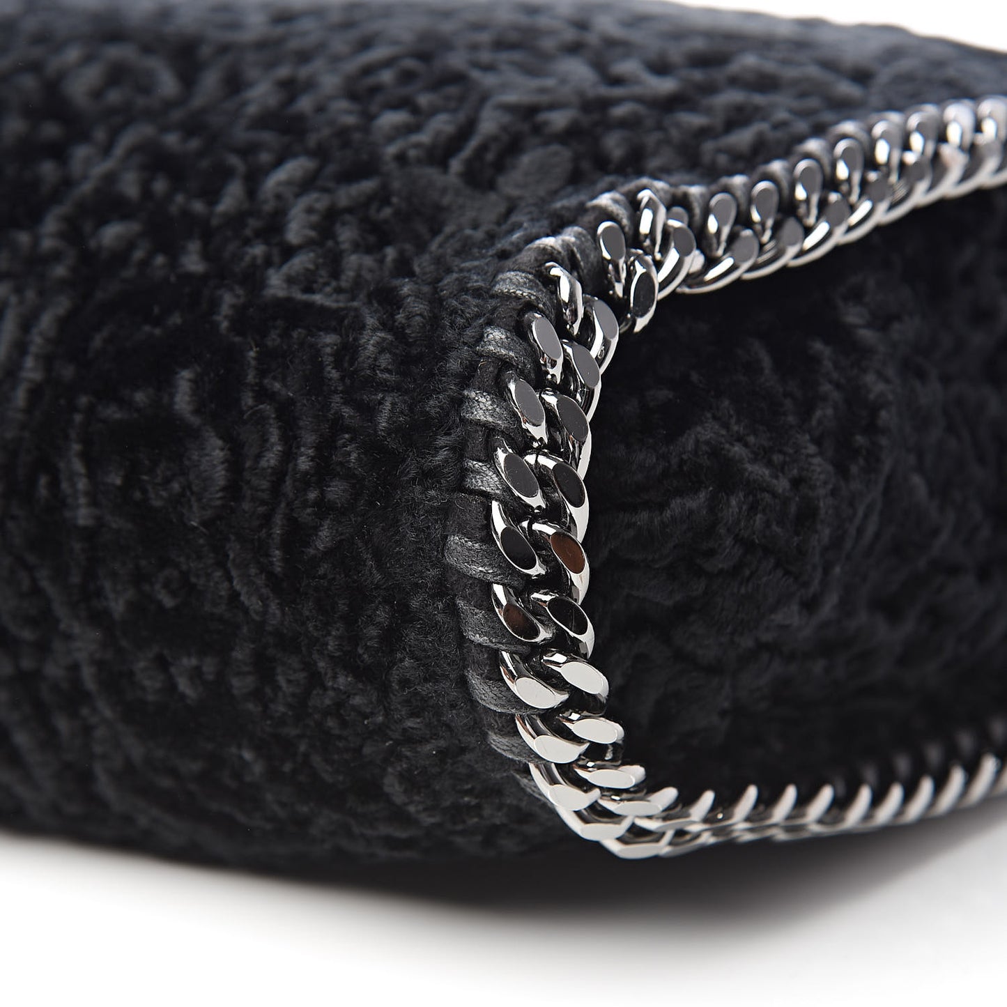 Crushed Velvet Small Falabella Tote Black