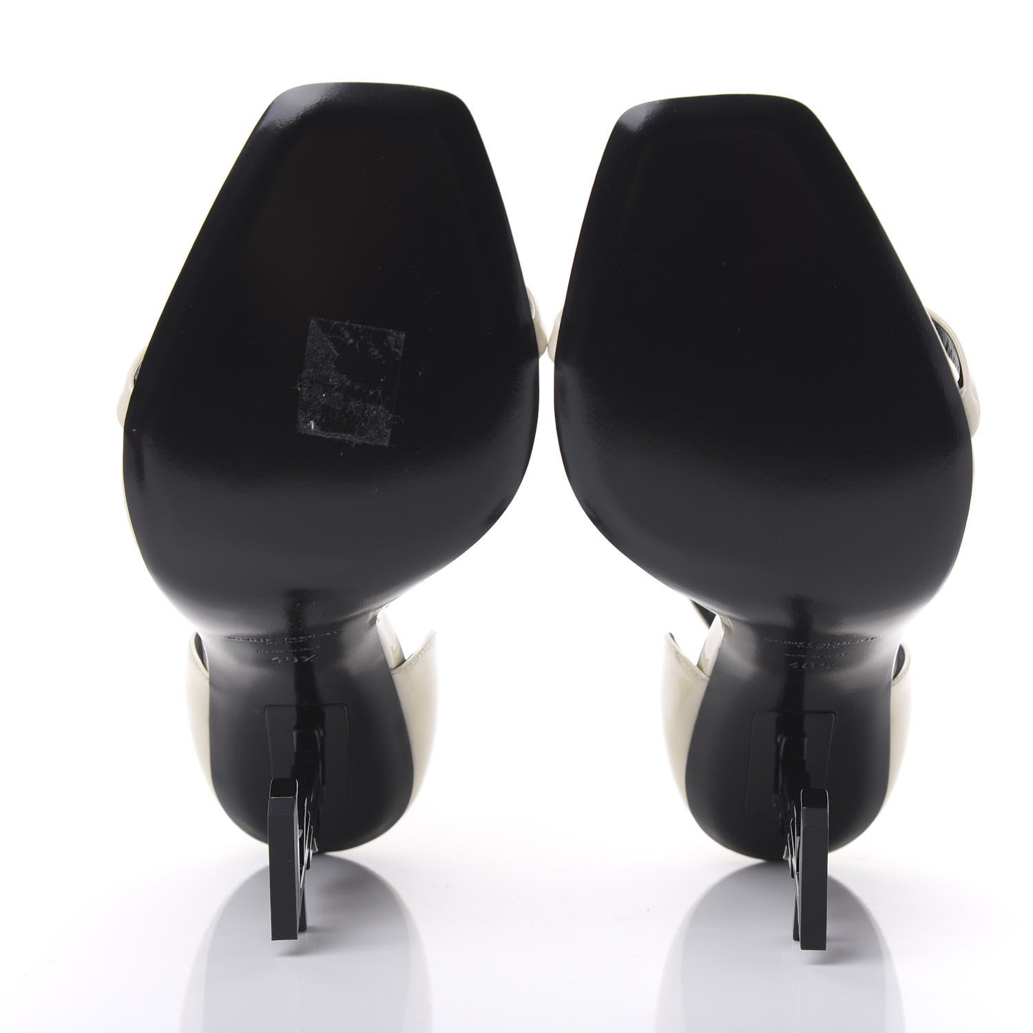 Saint Laurent Patent Calfskin Opyum Sandals 40.5 Neutro 5 of 8