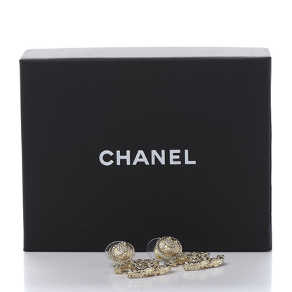 Chanel Crystal CC Drop Logo Earrings Gold 5 of 5
