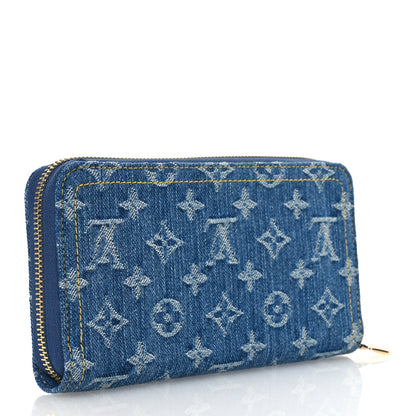 Louis Vuitton LV X TM Monogram Denim Cerises Zippy Wallet Blue 3 of 12