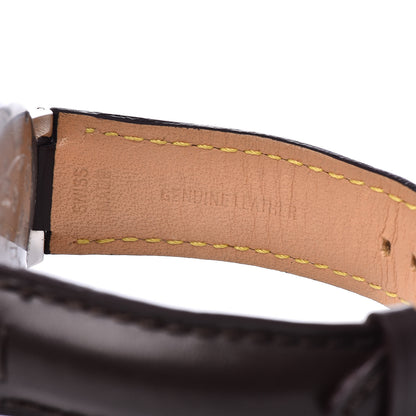 Louis Vuitton Stainless Steel Calfskin 39mm Tambour Quartz Watch Brown 6 of 7