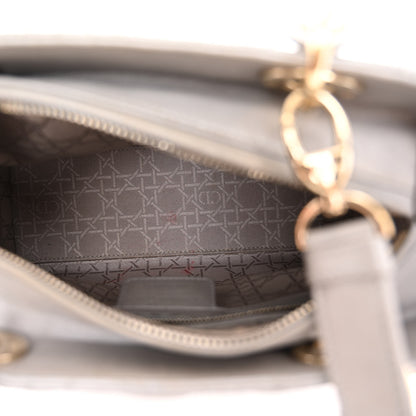 Christian Dior Pearly Lambskin Cannage Medium Lady Dior Grey 5 of 10