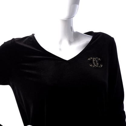 Chanel Lambskin Chain CC Brooch Black Gold 2 of 5