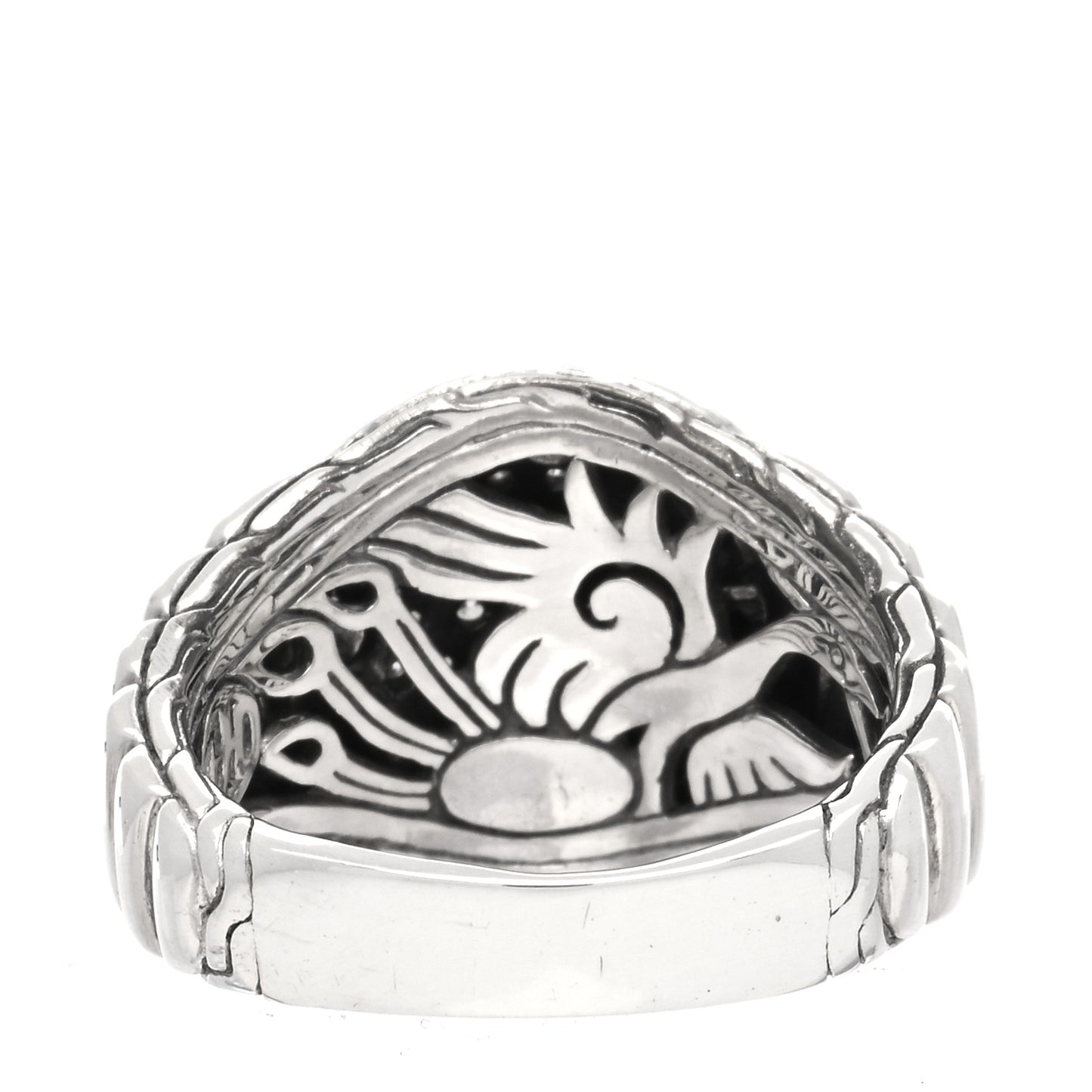 Sterling Silver Diamond Bedeg Ring 57 8