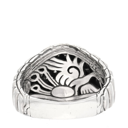John Hardy Sterling Silver Diamond Bedeg Ring 57 8 3 of 5