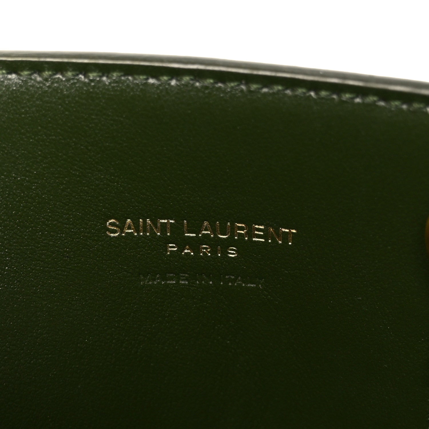 Saint Laurent Calfskin Nano Sac Leather Satchel Dark Pine 6 of 10