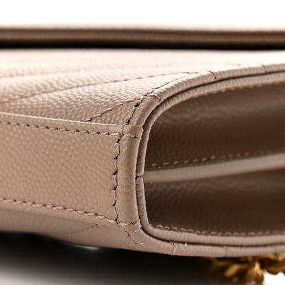 Saint Laurent Grain De Poudre Matelasse Chevron Monogram Chain Wallet Fard 8 of 8