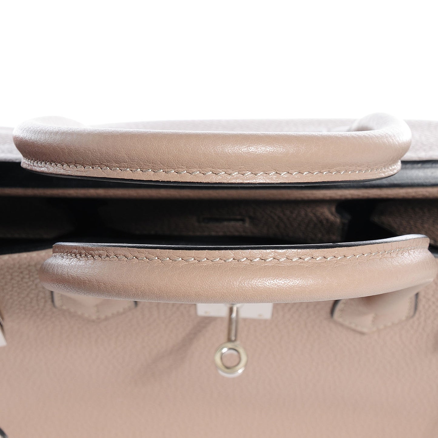 Taurillon Clemence Horseshoe Birkin 30 Gris Tourterelle and Black