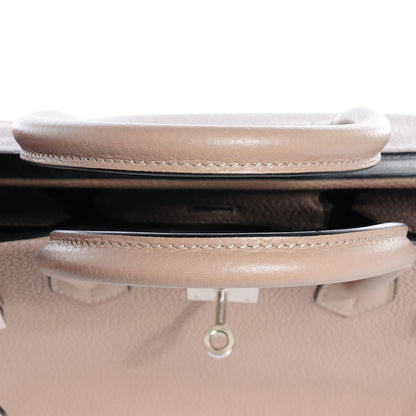 Hermes Taurillon Clemence Horseshoe Birkin 30 Gris Tourterelle and Black 9 of 28