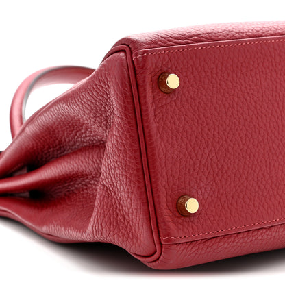Hermes Taurillon Clemence Kelly Retourne 28 Rouge Grenat 9 of 14