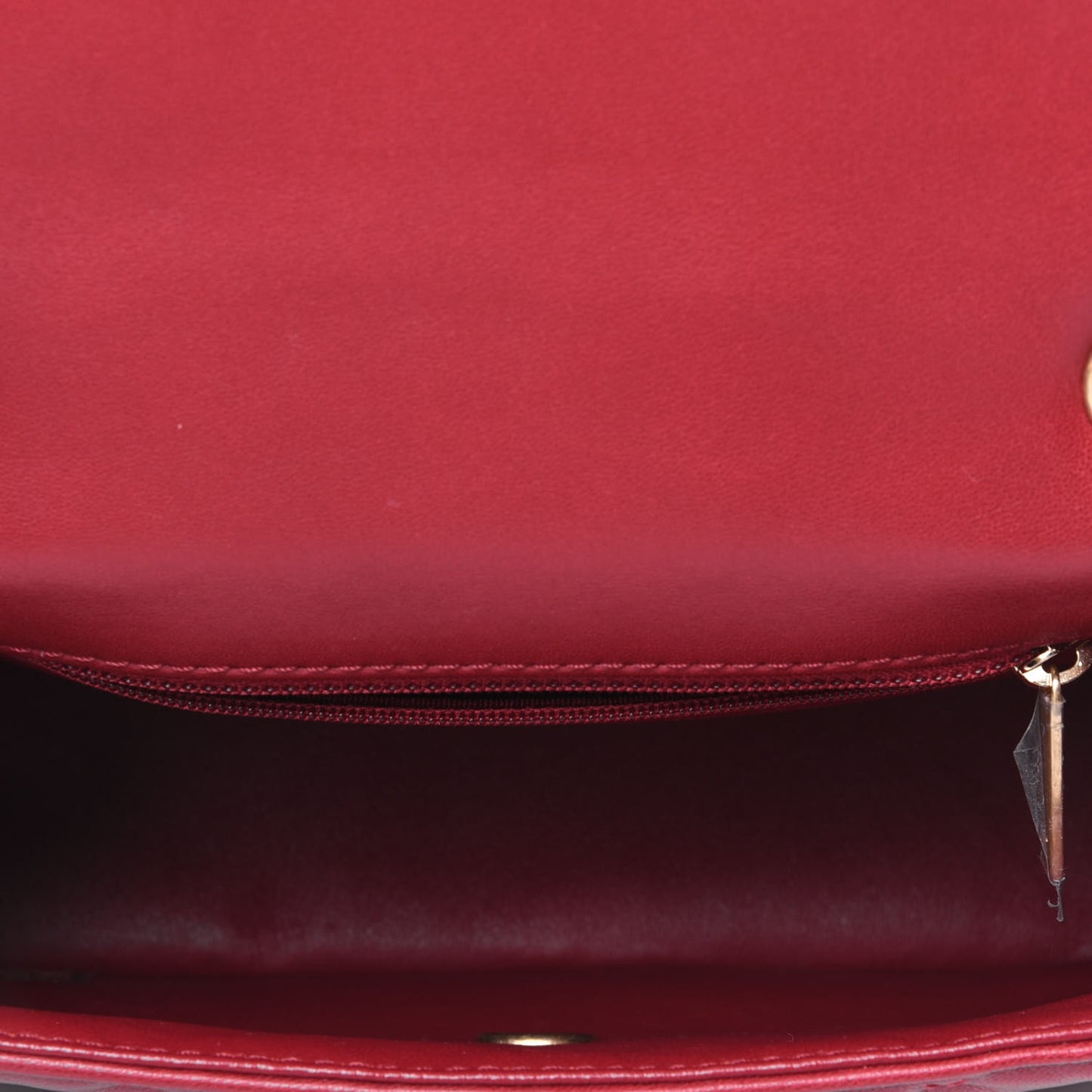 Lambskin Cross Stitch Mini Coco Handle Flap Red