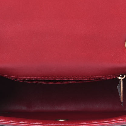 Chanel Lambskin Cross Stitch Mini Coco Handle Flap Red 4 of 14