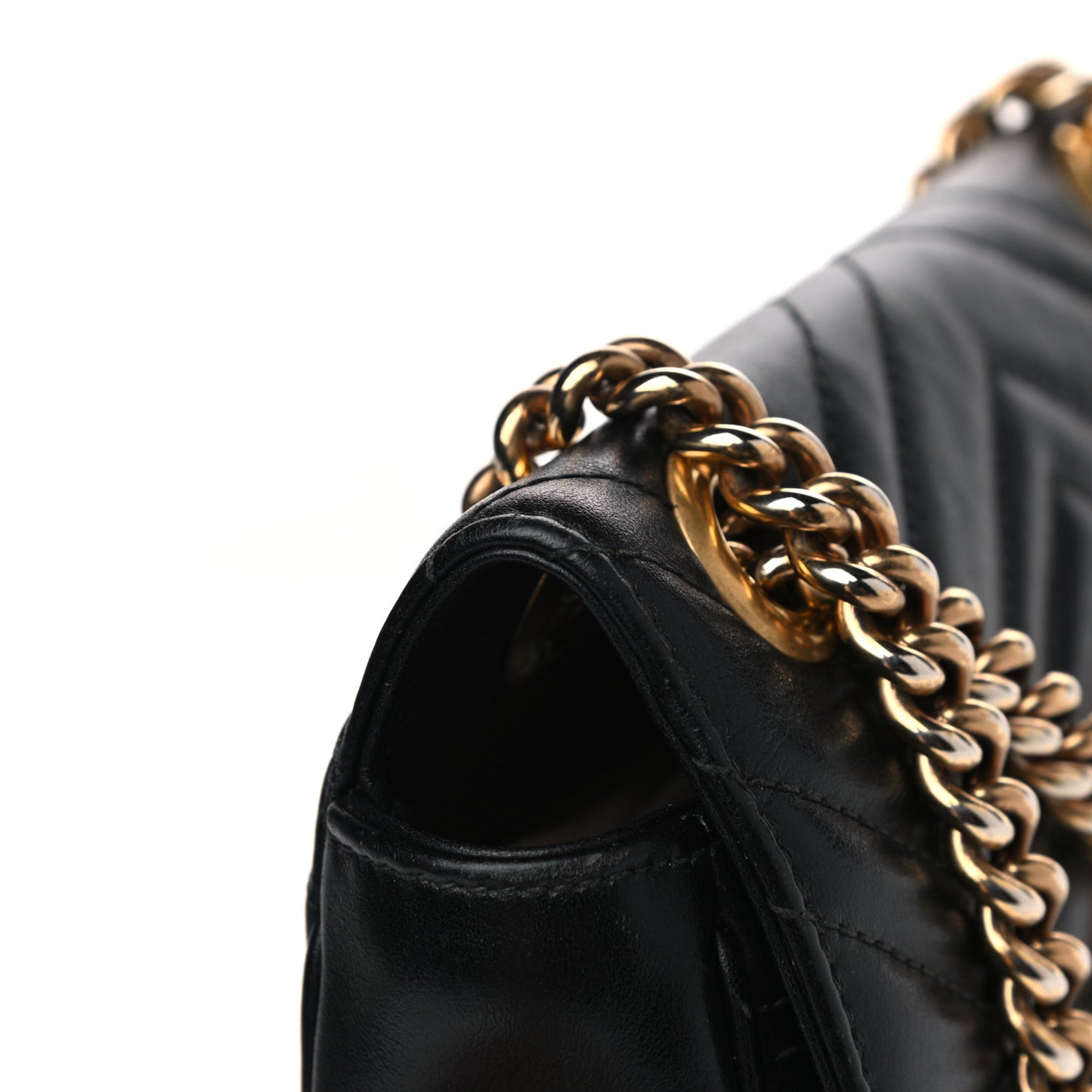 Calfskin Matelasse Mini GG Marmont Shoulder Bag Black