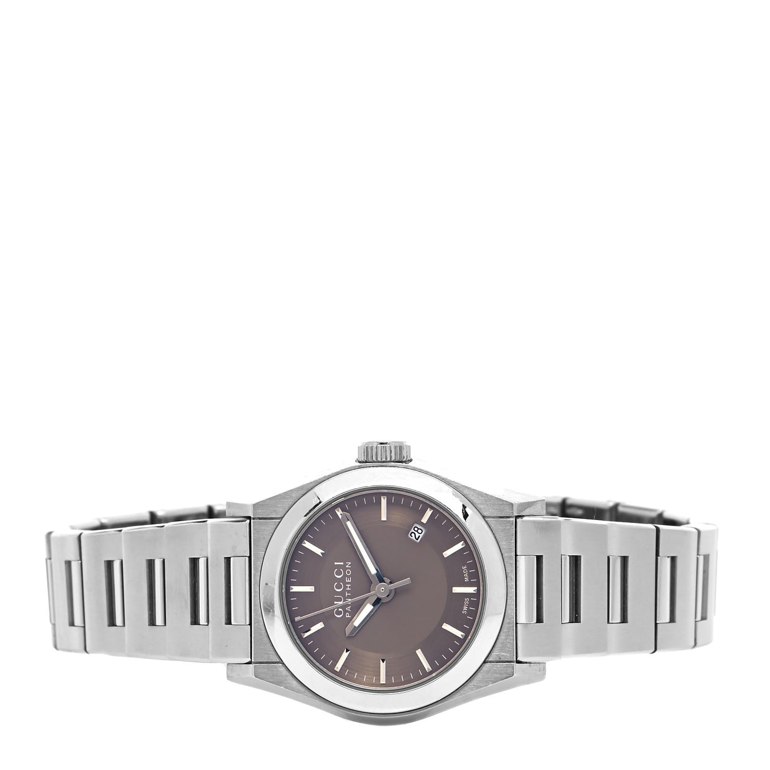 Gucci Stainless Steel 28mm Pantheon Quartz Watch Brown 2 of 5