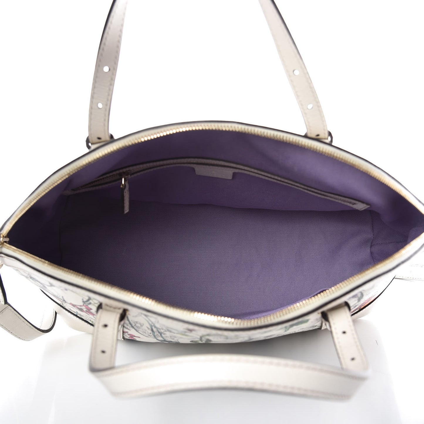 Canvas Flora Infinity Medium Nice Top Handle Dome Bag White
