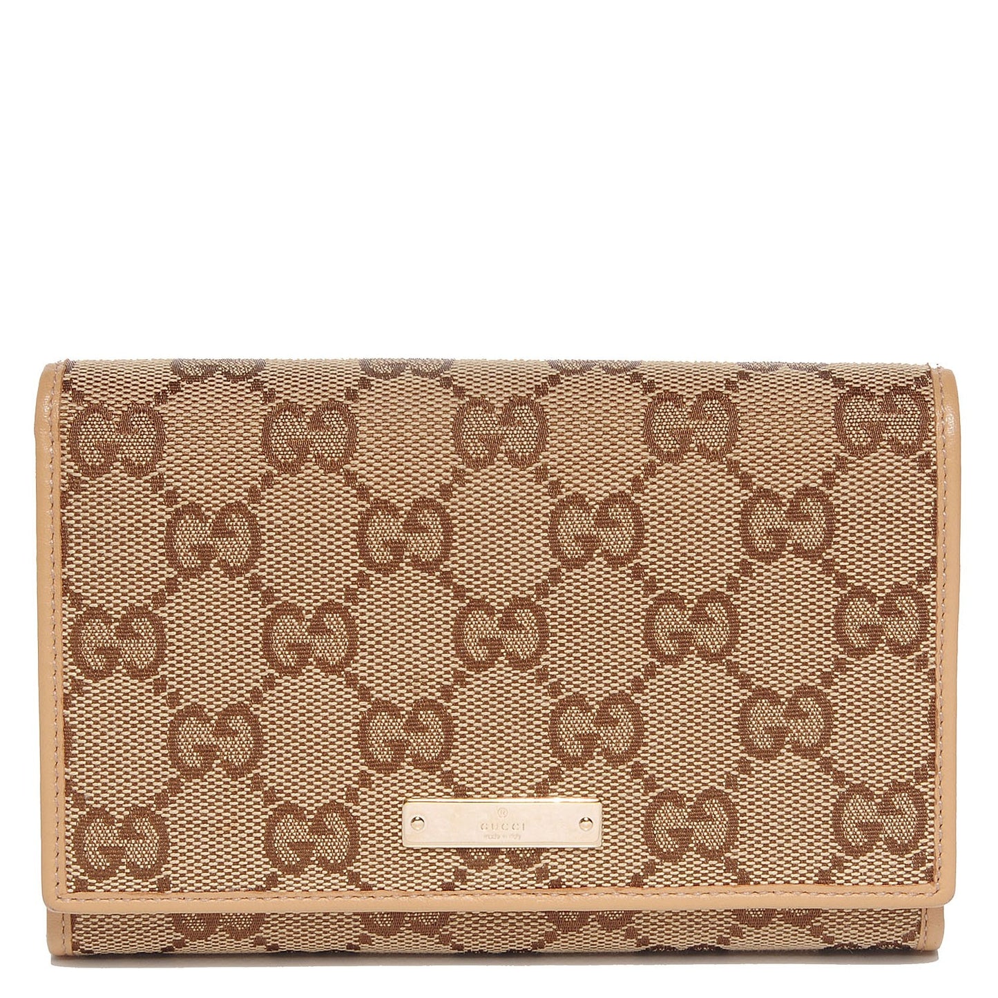 Monogram Two Fold Wallet Beige