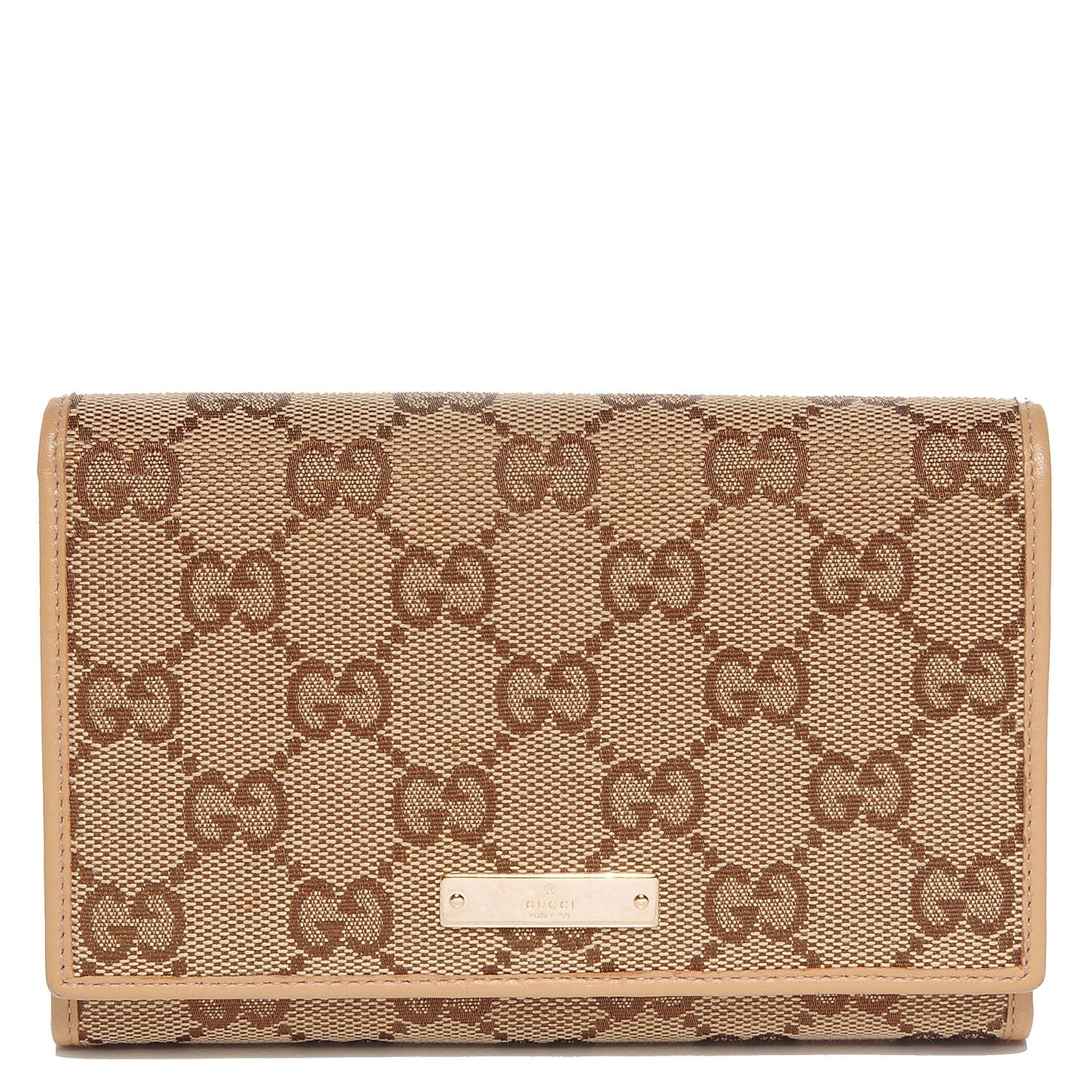 Gucci Monogram Two Fold Wallet Beige 1 of 7