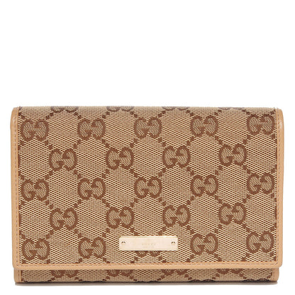Gucci Monogram Two Fold Wallet Beige 1 of 7