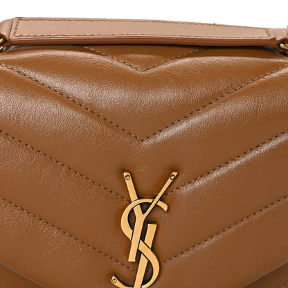 Saint Laurent Calfskin Y Quilted Monogram Small Loulou Chain Satchel Dark Natural 8 of 11