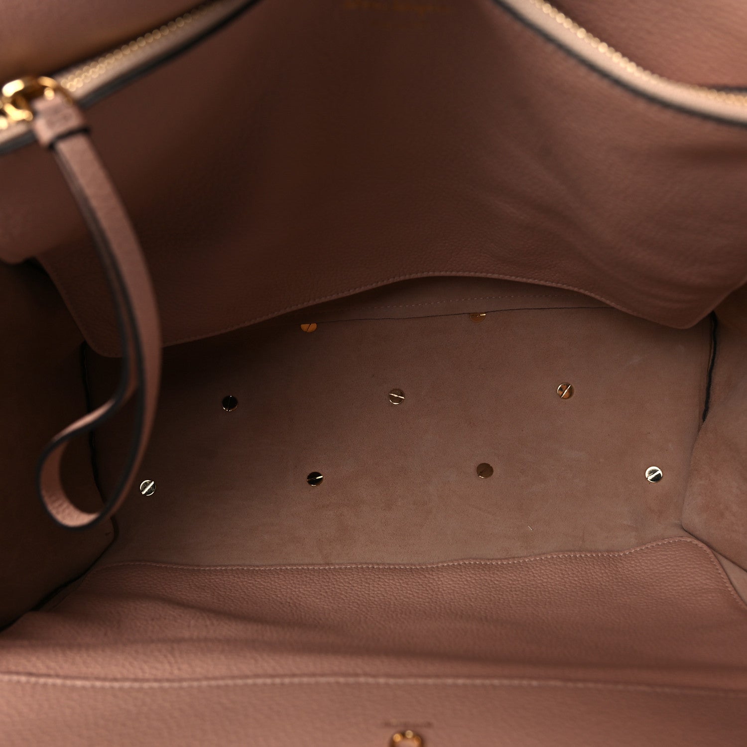 Salvatore Ferragamo Hammered Calfskin Medium Studio Top Handle Bag Beige 5 of 10