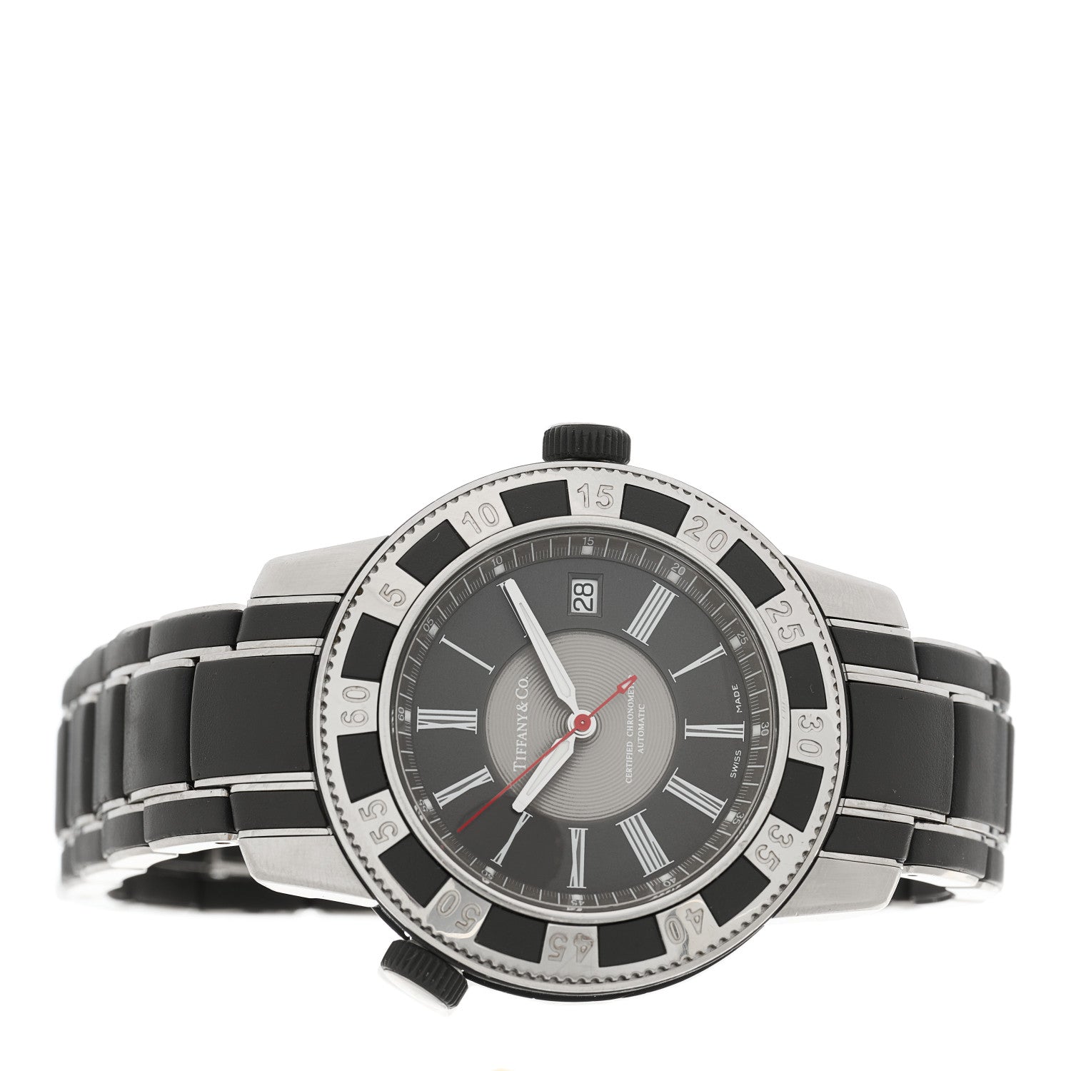Tiffany Stainless Steel Rubber 42mm Mark T-57 Quartz Watch Grey 2 of 5