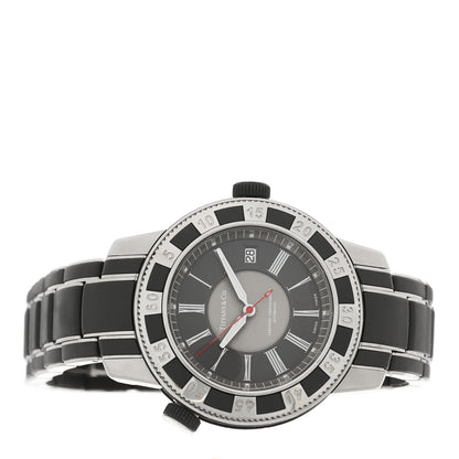 Tiffany Stainless Steel Rubber 42mm Mark T-57 Quartz Watch Grey 2 of 5