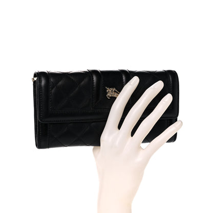 Burberry Calfskin Quilted Continental Wallet Black 2 of 13