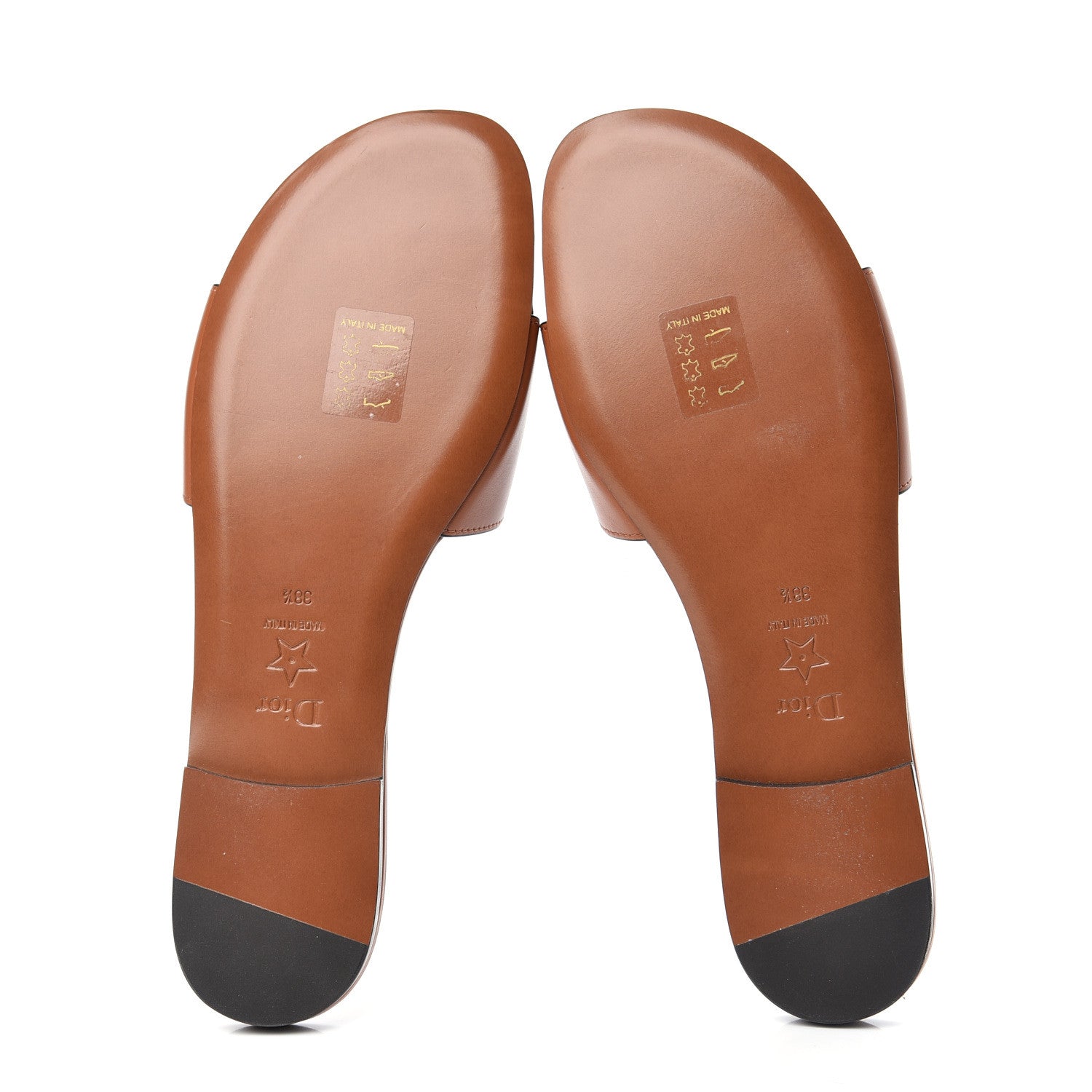 Christian Dior Calfskin D-Club Mule Sandal 38.5 Dark Tan 6 of 11