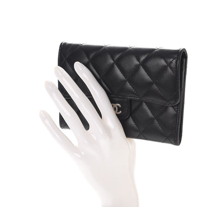 Chanel Lambskin Quilted Small Flap Wallet Black 2 of 9