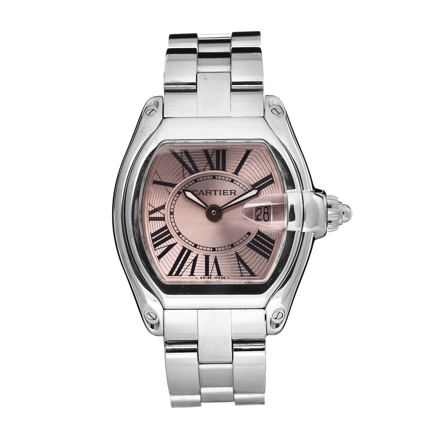 Cartier Stainless Steel 31mm Roadster Quartz Watch Pink 1 of 6