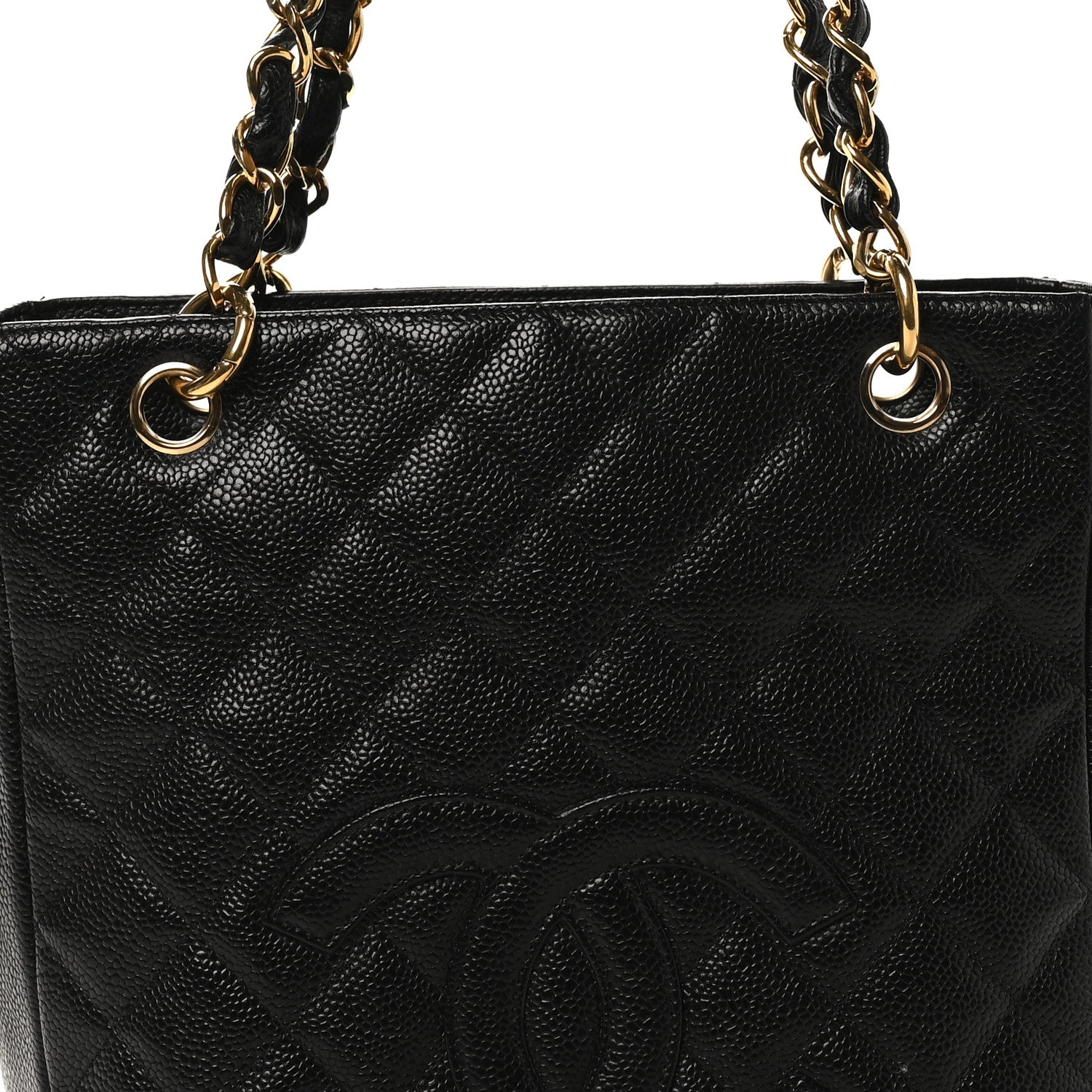Chanel Caviar Quilted Petit Shopping Tote PST Black 8 of 10