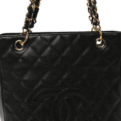 Chanel Caviar Quilted Petit Shopping Tote PST Black 8 of 10