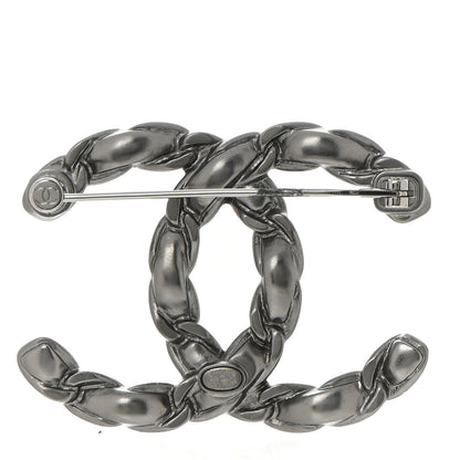 Chanel Lambskin Chain CC Brooch Ruthenium White 3 of 5