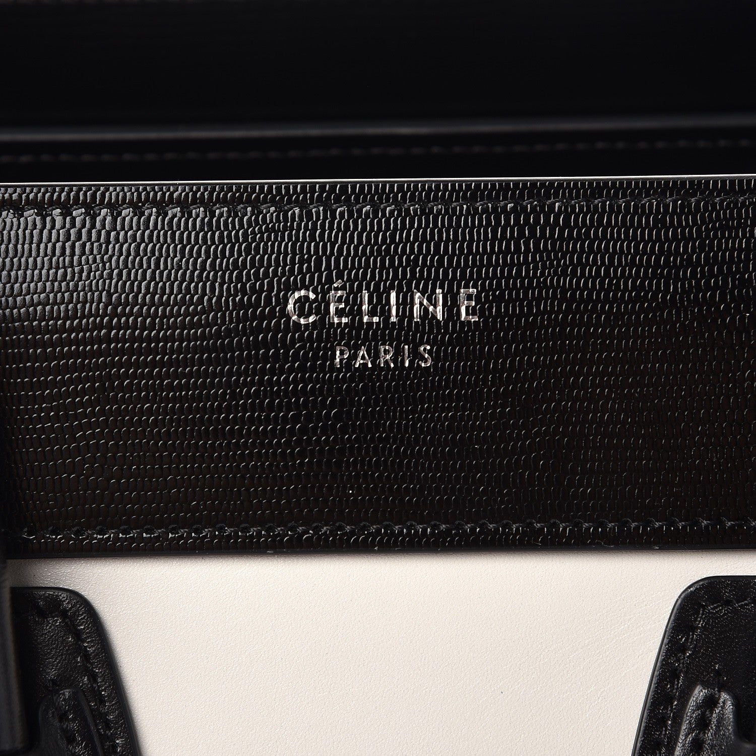 Celine Sleek Calfskin Micro Bi-Color Luggage Black White 6 of 7