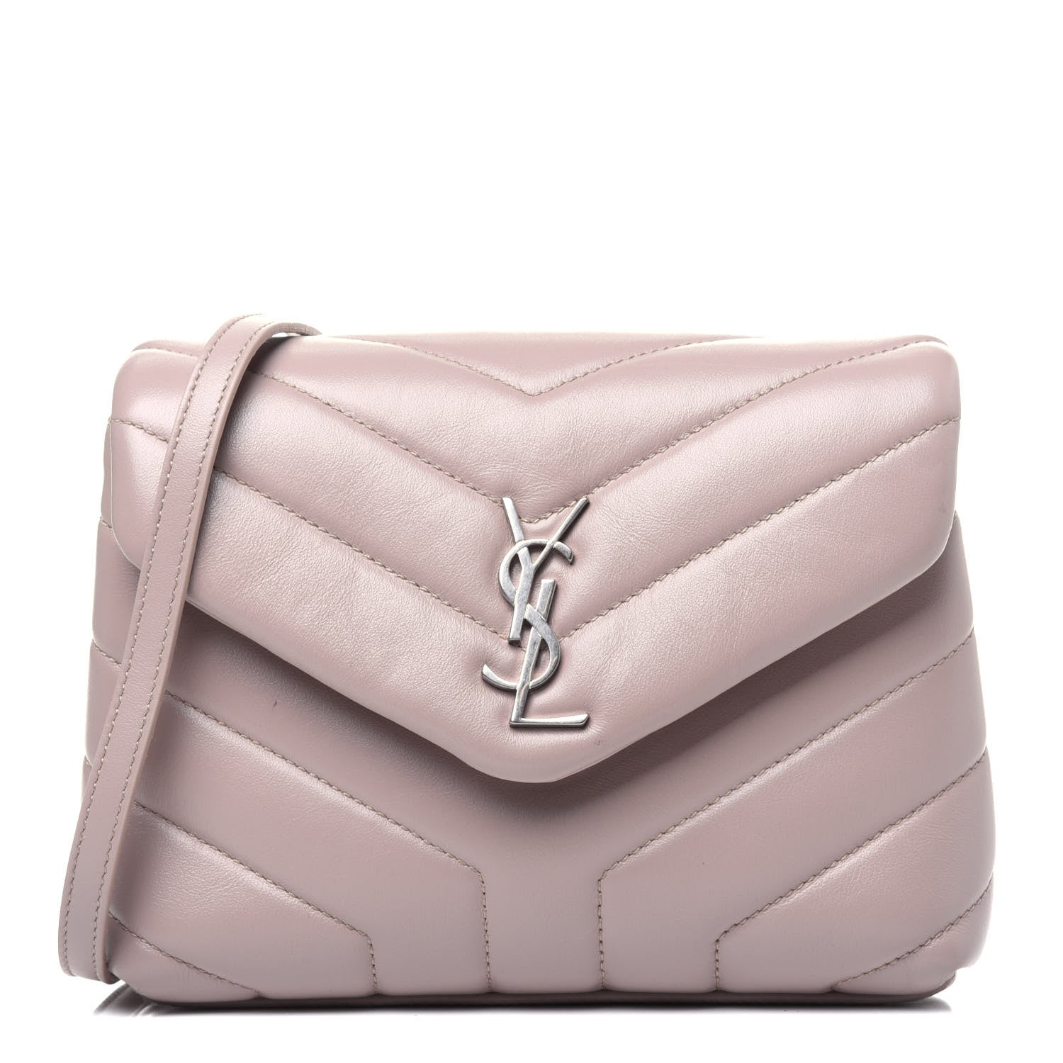 Saint Laurent Calfskin Y Quilted Monogram Toy Loulou Crossbody Bag Light Natural 1 of 14