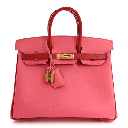 Hermes Epsom Horseshoe Birkin 25 Rose Azalee Rouge Casaque 1 of 11